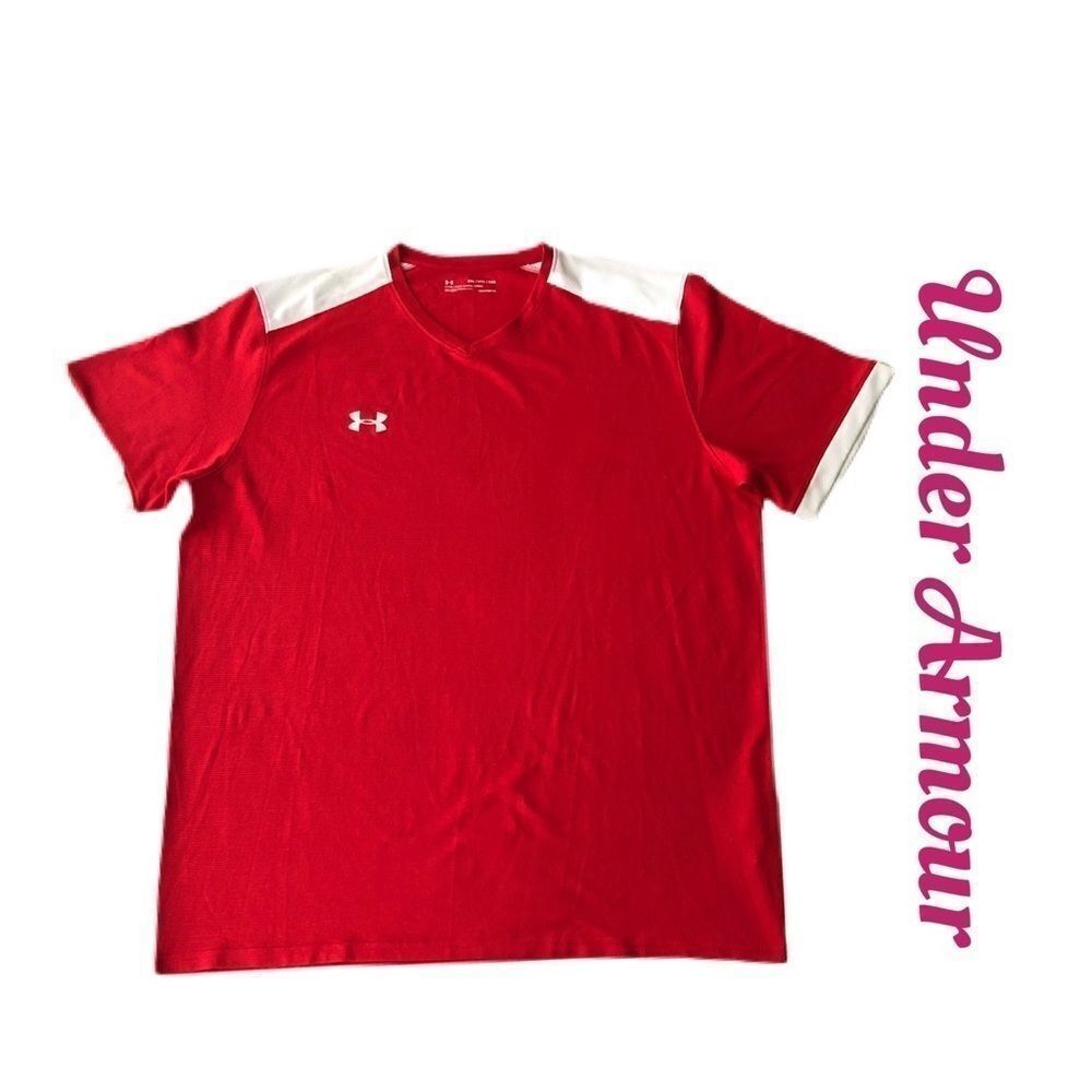 Under Armour HeatGear Red Polo Shirt Sz 2XL